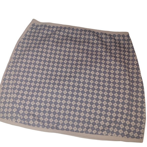 Kirious Blue and Grey Argyle Patterned Mini Skirt L - Picture 2 of 3